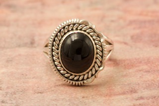 Artie Yellowhorse Genuine Black Onyx Sterling Silver Ring